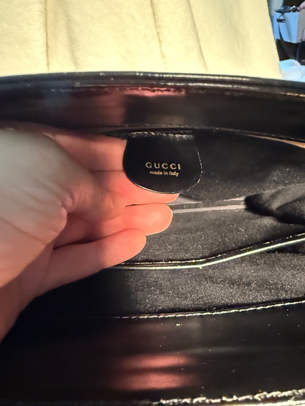 Genuine Gucci Black Leather Tote with Gold Hardware - Picture 11 of 12